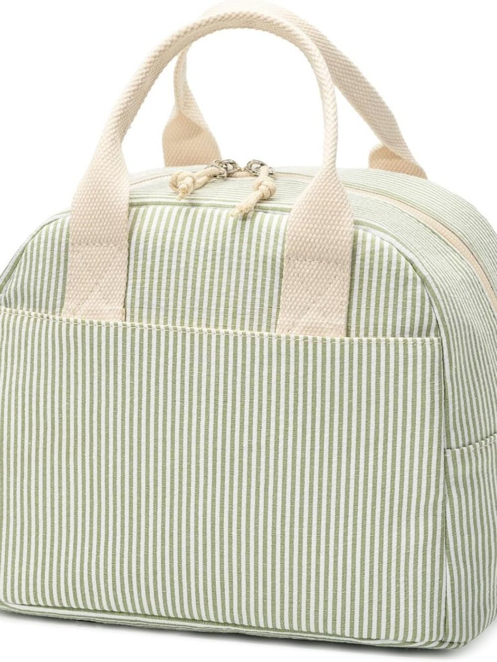 LOVELYWIND Lunch Box for Women,Insulated Lunch Bag,Green Stripe14-Can(9L) - Picture 8 of 9